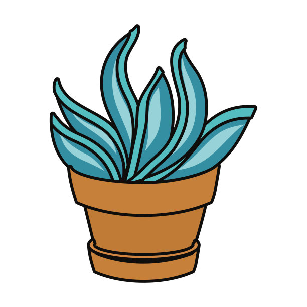 花盆里的卡通仙人掌图片下载