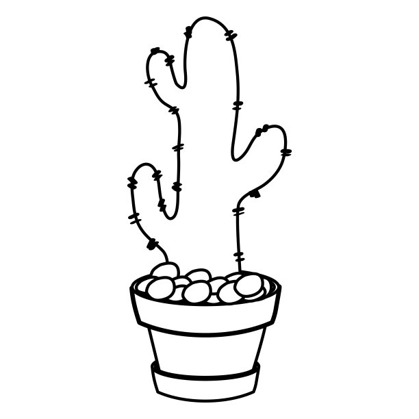 花盆里的卡通仙人掌图片下载