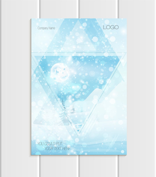 矢量宣传册A5或A4格式2018圣诞新年设计元素企业风格图片下载