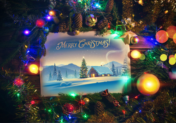 圣诞插图内的节日框架图片下载