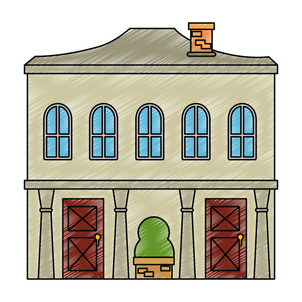 大厦前孤立图标素材图片