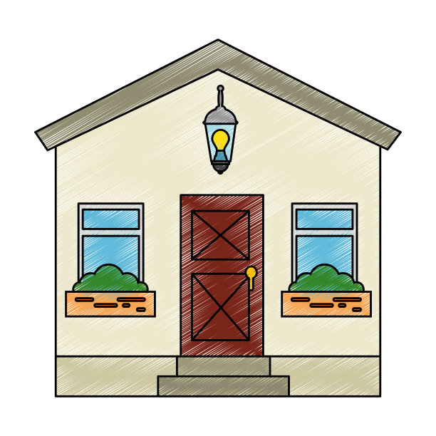 大厦前孤立图标图片下载