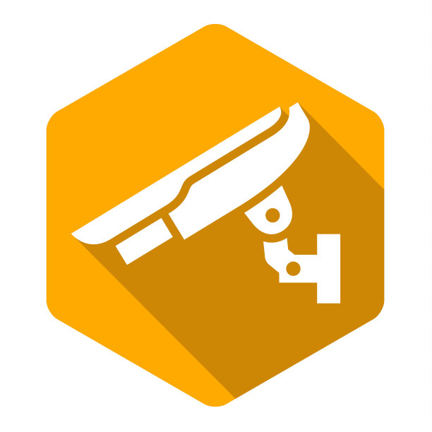 白色相机在黄色六边形上图片下载