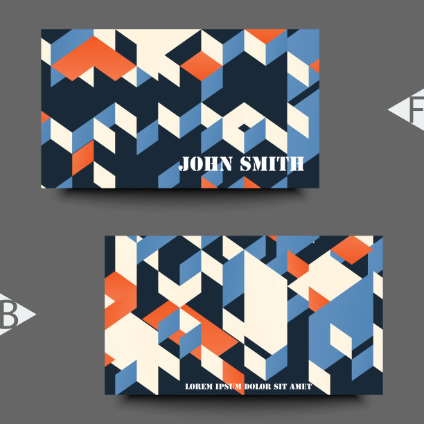 带有抽象背景的名片模板。Eps10矢量图图片下载