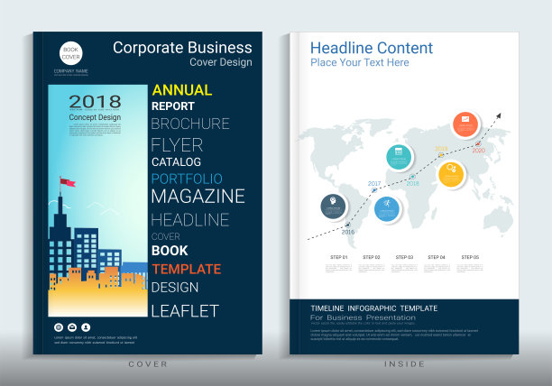 公司商业封面设计，有图片背景空间，用于年度报告，小册子，传单，单张，销售工具包，目录，杂志，小册子，作品集，海报，矢量模板A4大小。图片下载
