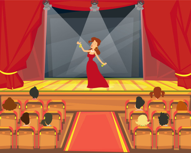 歌剧明星在舞台上为观众唱歌。图片下载