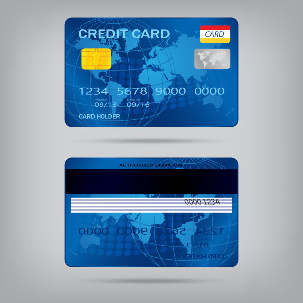 流行的蓝色溢价扩展商业信用卡孤立向量图片下载