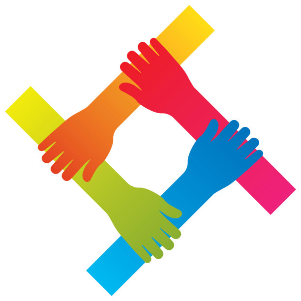 流行手连接团队图标概念孤立矢量图片下载