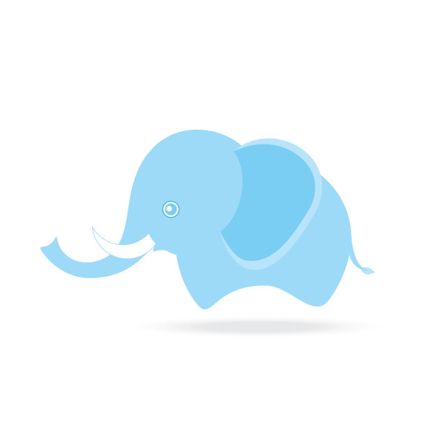 可爱的公象，卡通画的泰国图片下载