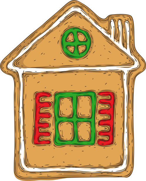 姜饼屋孤立在一个白色图片下载