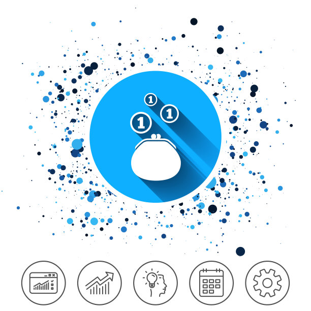 钱包标志图标。现金硬币袋标志。图片下载