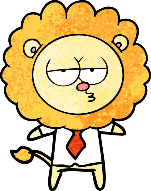 卡通无聊的狮子办公室职员图片下载