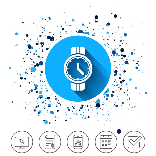 腕表标志图标。机械钟表的象征。图片下载