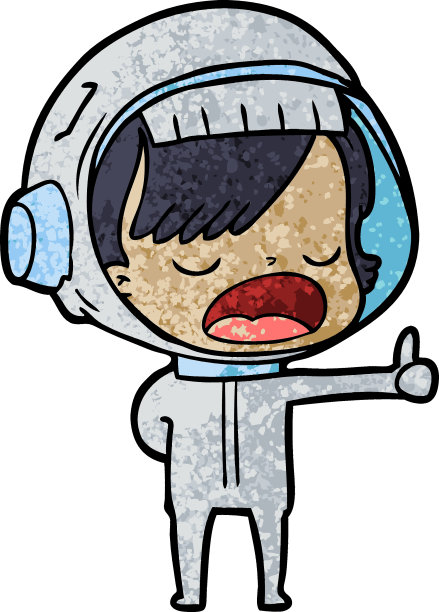 卡通女宇航员解释道图片下载