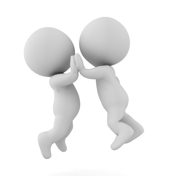 两个3D角色互相跳跃和击掌图片下载