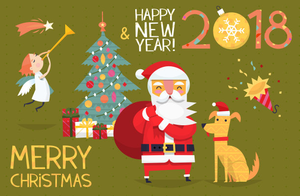 圣诞贺卡插图图片下载