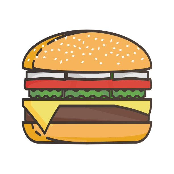 芝士汉堡矢量图图片下载