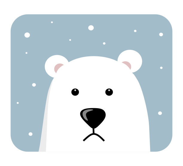 卡通北极熊头图片下载