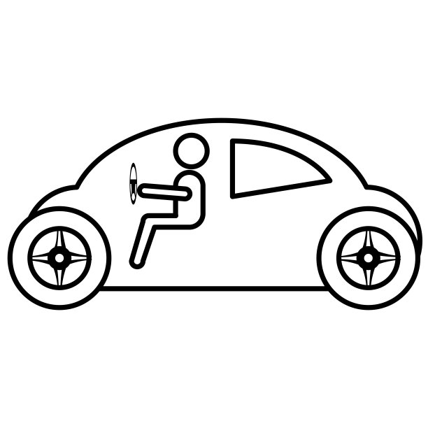 带有司机轮廓的现代汽车图片下载