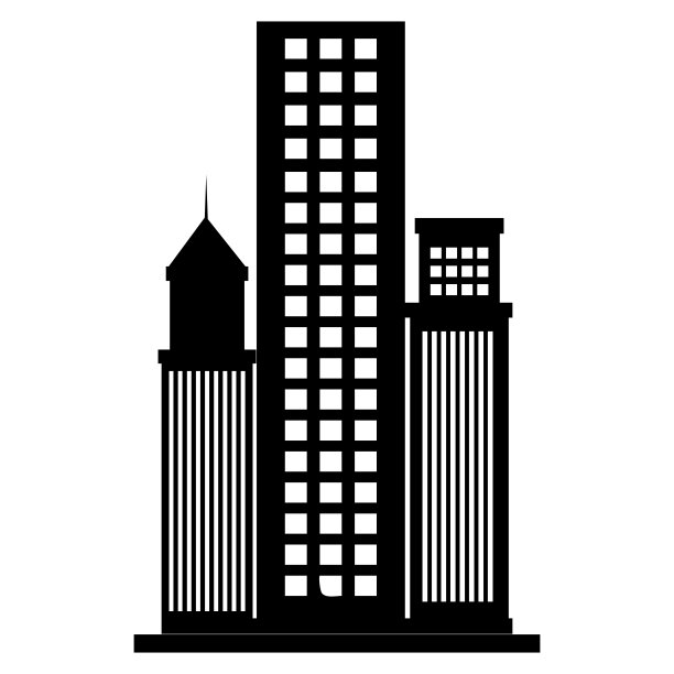 摩天大楼孤立图标图片下载