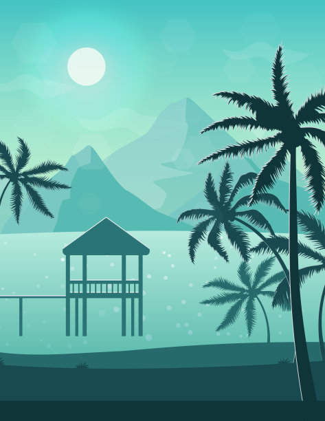 阳光明媚的海滩，鸟瞰图图片下载