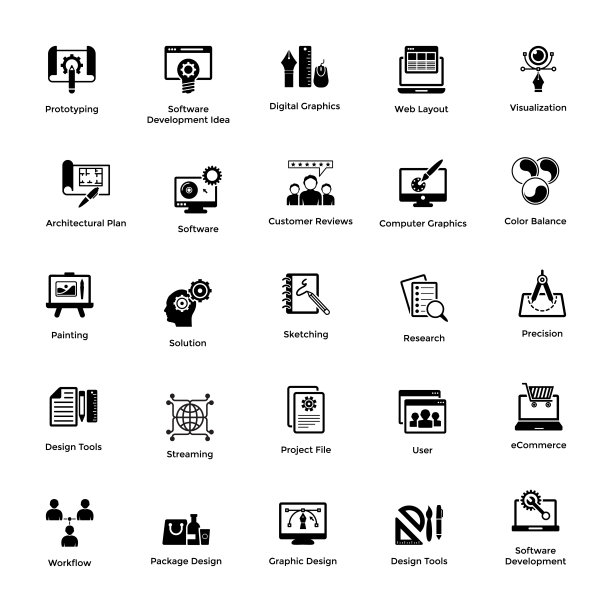字形图标设计集网页和图形设计图片下载