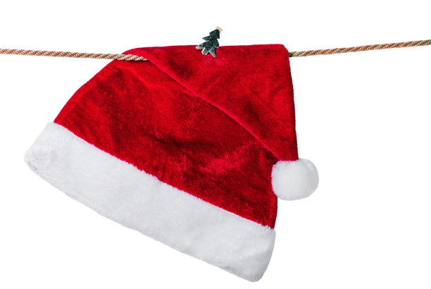 圣诞老人帽孤立在一个白色的背景图片下载