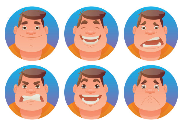 男士面部表情圆形框架合集图片下载