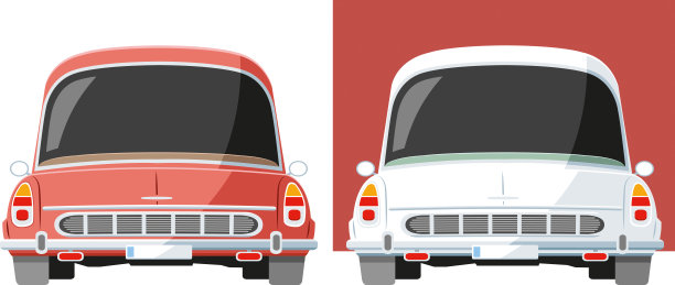 红色和白色的汽车图片下载