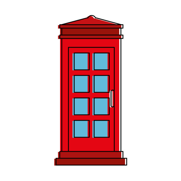 电话亭孤立图标图片下载