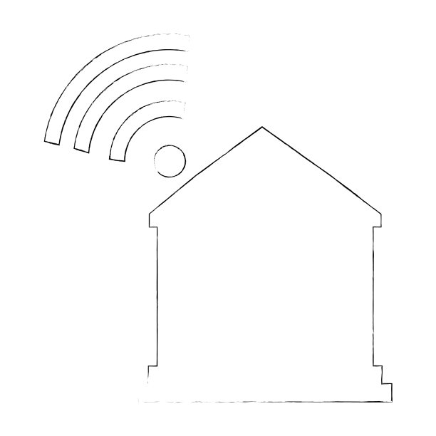 有wifi信号的房子剪影图片下载