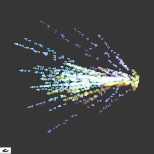 带有动态发射粒子的数组。摘要动态背景。散景效果。带有运动效果的合成。矢量插图。图片下载