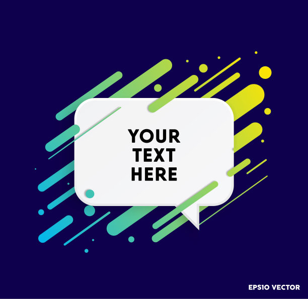 现代和动态的白色文本框的报价与深蓝色的背景。矢量插图。图片下载