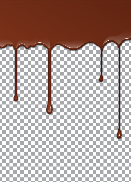 融化的巧克力糖浆。矢量图图片下载