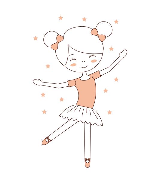 芭蕾舞小女孩用星星装饰跳舞图片下载
