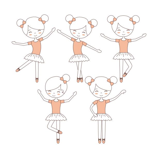 可爱的芭蕾舞女演员正在练习芭蕾舞图片下载