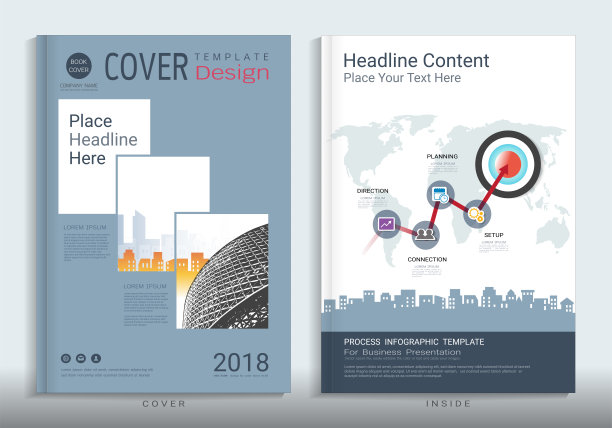 公司商业封面设计，有图片背景空间，用于年度报告，小册子，传单，单张，销售工具包，目录，杂志，小册子，作品集，海报，矢量模板A4大小。图片下载