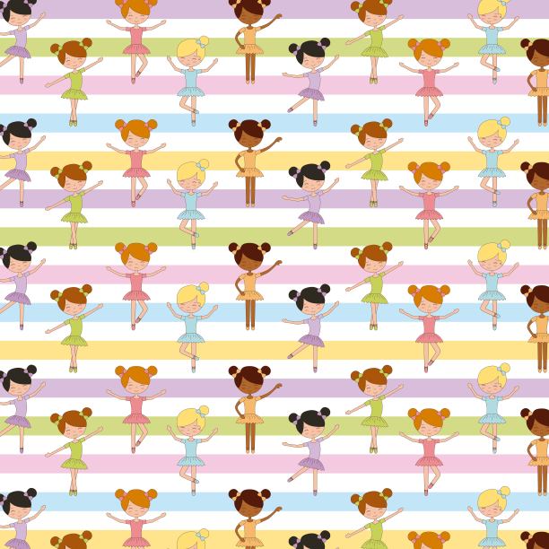芭蕾舞女表演工作室无缝图案舞蹈图片下载