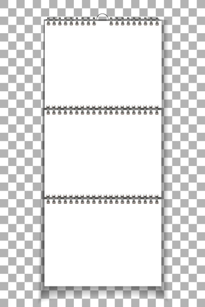 螺旋空白墙日历模拟。孤立在背景上的白纸。矢量图图片下载