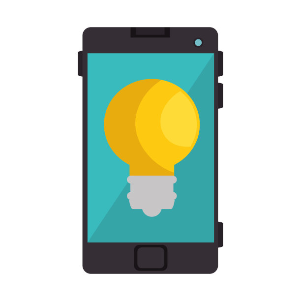 带灯泡的智能手机图片下载