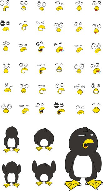 有趣的企鹅卡通表情集图片下载