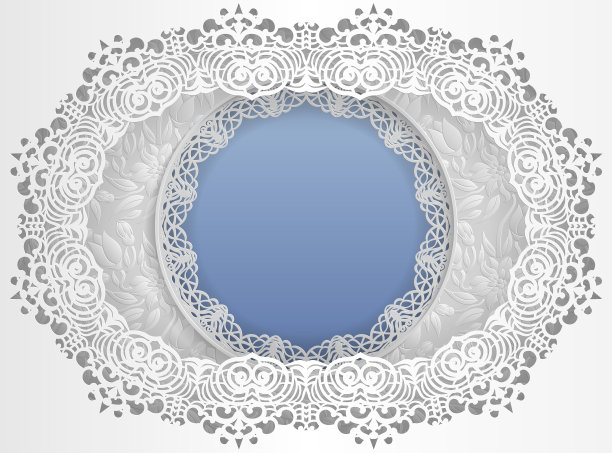 圆形的白色框架在椭圆形框架与花边边缘和花卉背景内。婚礼和其他祝贺的模板。中间有文字、图片和照片的空间。矢量插图。图片下载