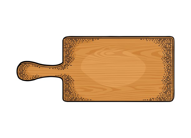 木砧板。向量的雕刻图片下载