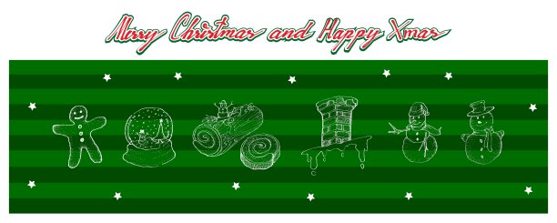 手绘一套可爱的圣诞快乐项目图片下载