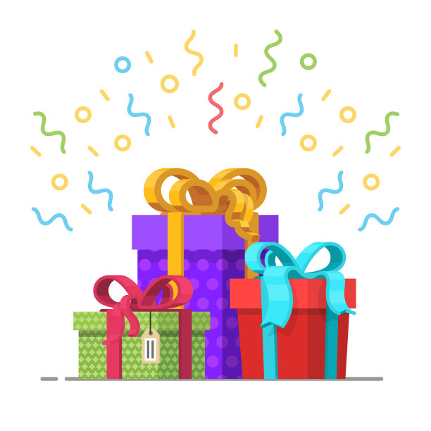 矢量节日礼品彩色礼品盒，包装堆。在白色背景上的平面卡通孤立插图。圣诞节、新年生日礼物概念图片下载