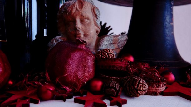 红石榴在黑暗中图片下载