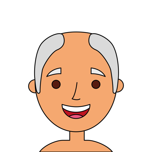 祖父的脸，老人的侧面头像图片下载