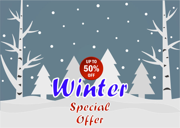冬季销售。特别优惠。圣诞节和新年冬季大减价。矢量图图片下载