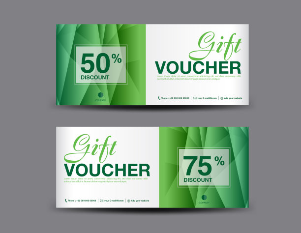 礼品券，优惠券设计，票，横幅，卡片，多边形背景图片下载