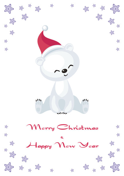 有北极熊的圣诞卡图片下载